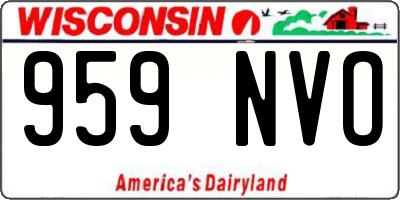 WI license plate 959NVO