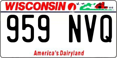 WI license plate 959NVQ