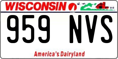 WI license plate 959NVS
