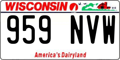 WI license plate 959NVW