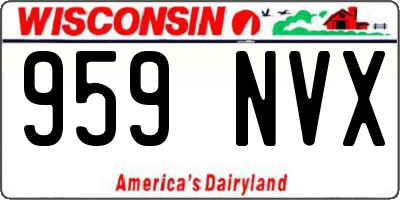 WI license plate 959NVX