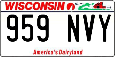 WI license plate 959NVY