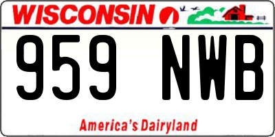 WI license plate 959NWB
