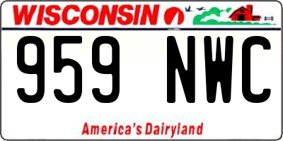WI license plate 959NWC