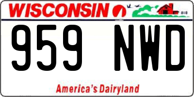 WI license plate 959NWD