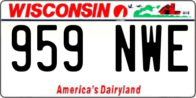 WI license plate 959NWE