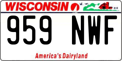 WI license plate 959NWF