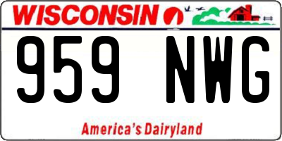 WI license plate 959NWG