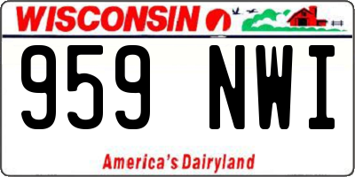 WI license plate 959NWI
