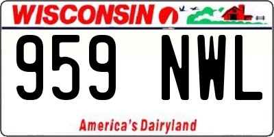 WI license plate 959NWL