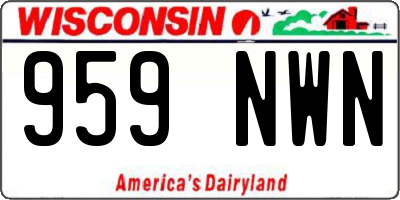 WI license plate 959NWN