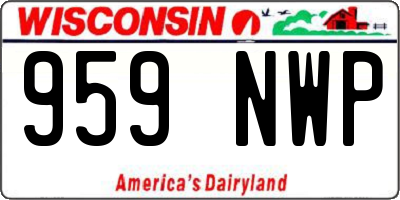 WI license plate 959NWP