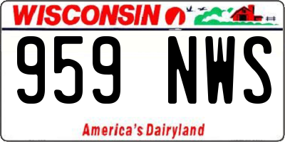 WI license plate 959NWS