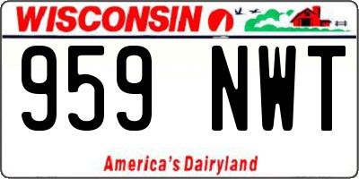 WI license plate 959NWT