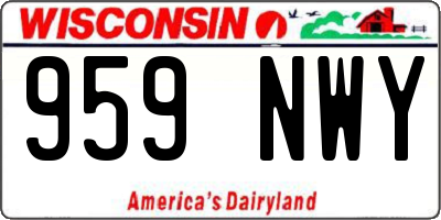 WI license plate 959NWY