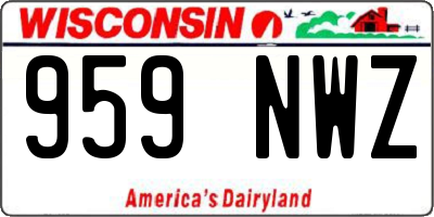 WI license plate 959NWZ