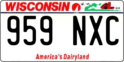 WI license plate 959NXC