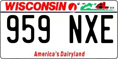WI license plate 959NXE