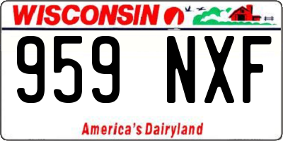 WI license plate 959NXF
