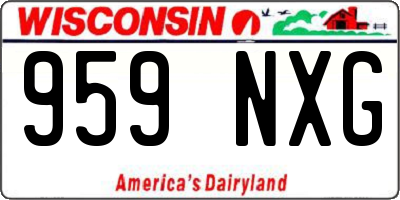 WI license plate 959NXG