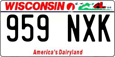 WI license plate 959NXK