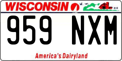 WI license plate 959NXM