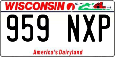 WI license plate 959NXP