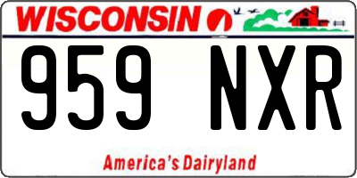 WI license plate 959NXR