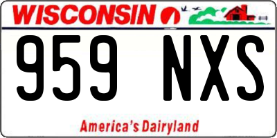 WI license plate 959NXS