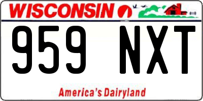 WI license plate 959NXT