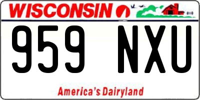 WI license plate 959NXU