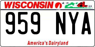 WI license plate 959NYA