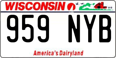 WI license plate 959NYB