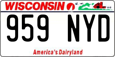 WI license plate 959NYD