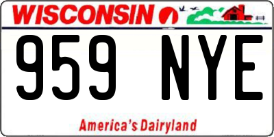 WI license plate 959NYE