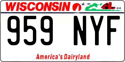 WI license plate 959NYF
