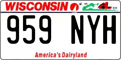 WI license plate 959NYH