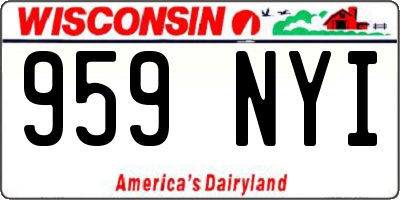 WI license plate 959NYI