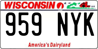 WI license plate 959NYK