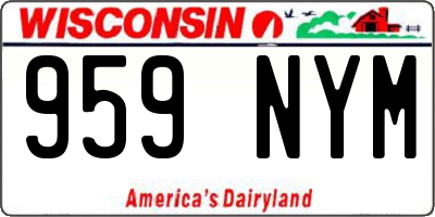 WI license plate 959NYM