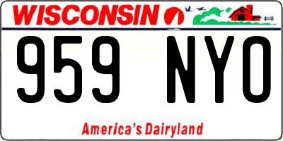 WI license plate 959NYO