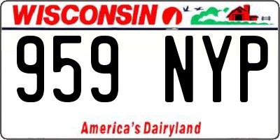 WI license plate 959NYP