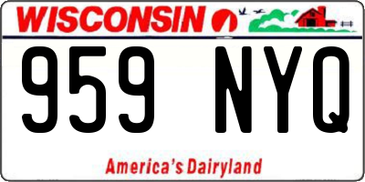 WI license plate 959NYQ