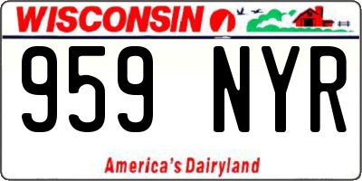 WI license plate 959NYR
