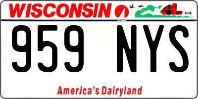 WI license plate 959NYS