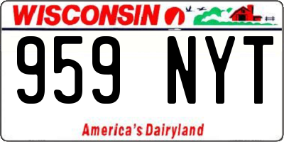 WI license plate 959NYT