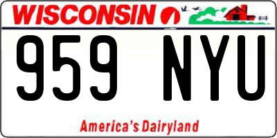 WI license plate 959NYU