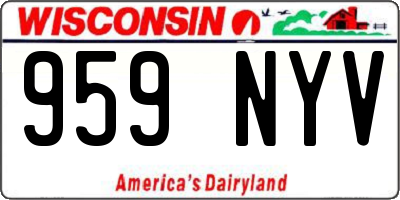 WI license plate 959NYV