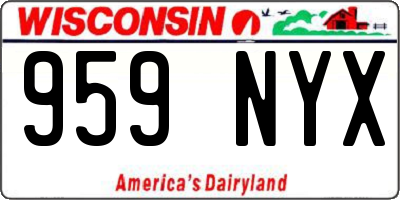 WI license plate 959NYX