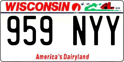 WI license plate 959NYY